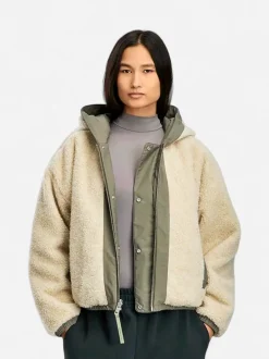 Canada Goose naisten fleecetakki ALBERNI REVERSIBLE FLEECE BOMBER, vihreä