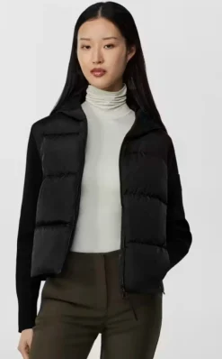 Canada Goose naisten takki, HYBRIDGE WIDE QUILT KNIT HOODY Musta