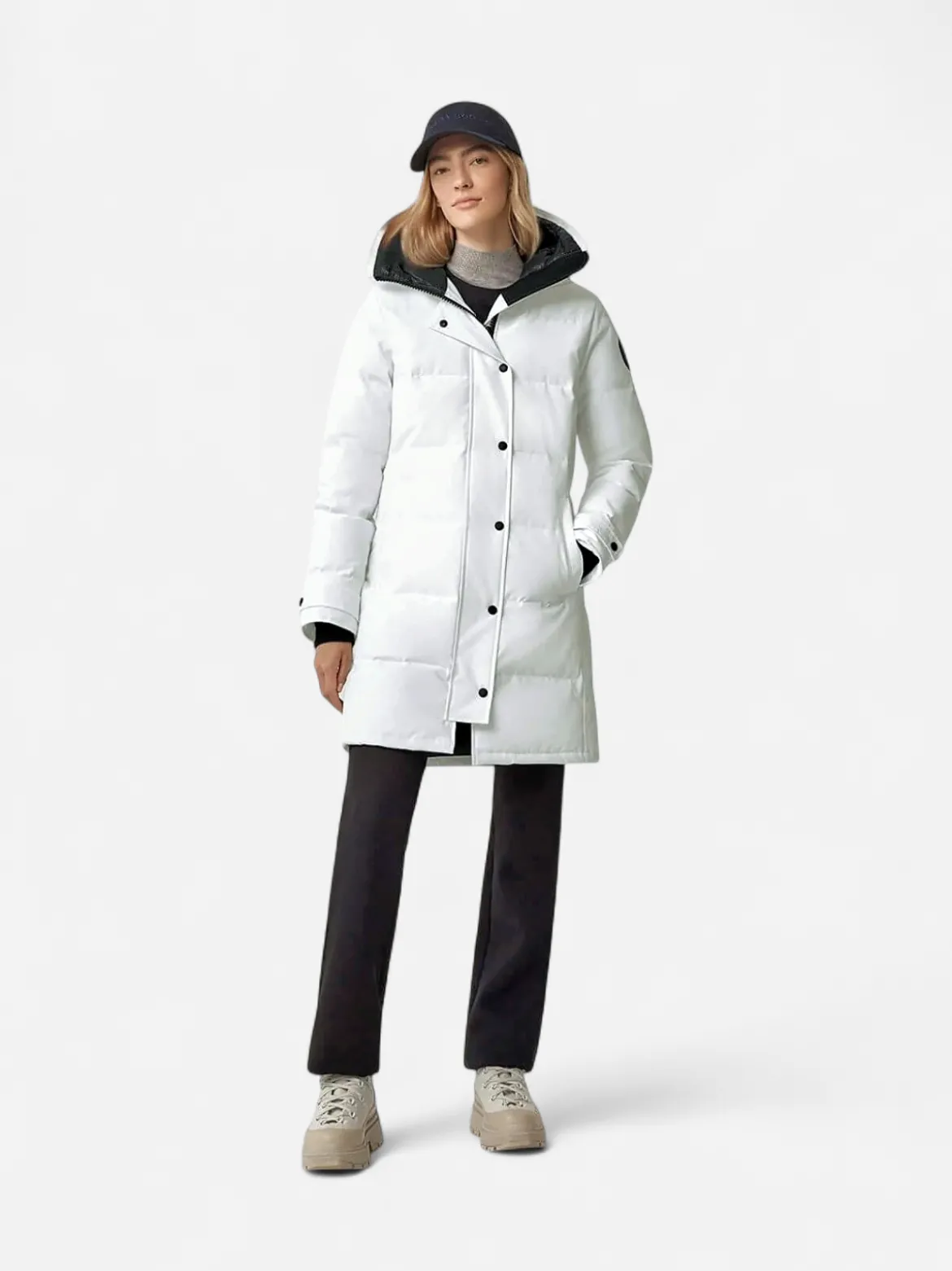 Canada Goose Naisten Untuvatakki, SHELBURNE PARKA-CR BLACK LABEL Valkoinen
