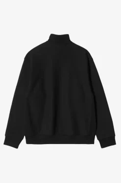 Carhartt miesten collegepaita Half Zip American Script Sweatshirt, musta