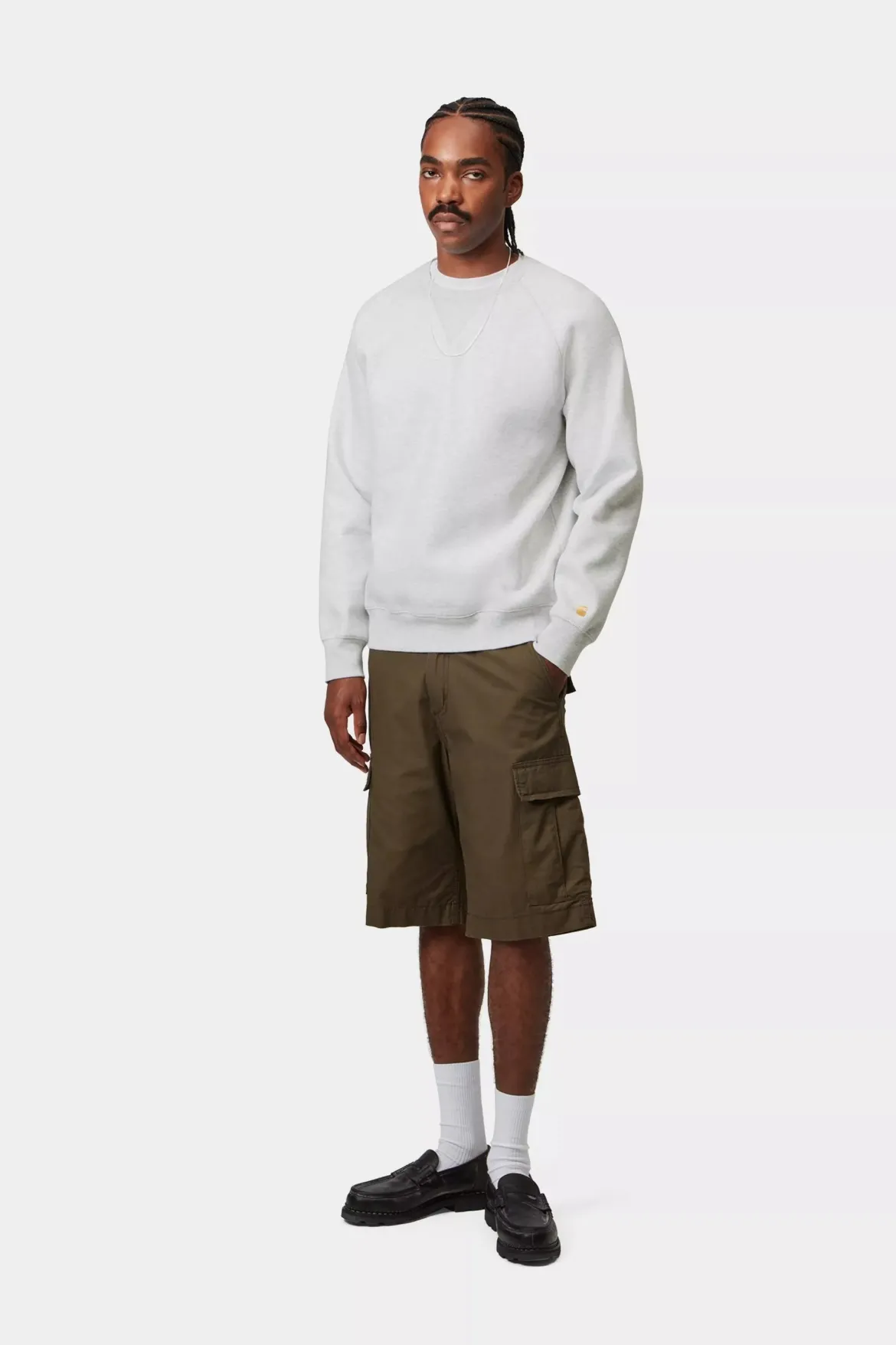 Carhartt miesten collegepaita Chase Sweatshirt, vaaleanharmaa