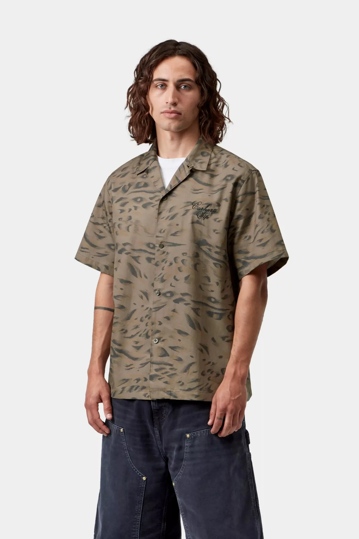 Carhartt miesten lyhythihainen kauluspaita Travon, vihreä kuosi