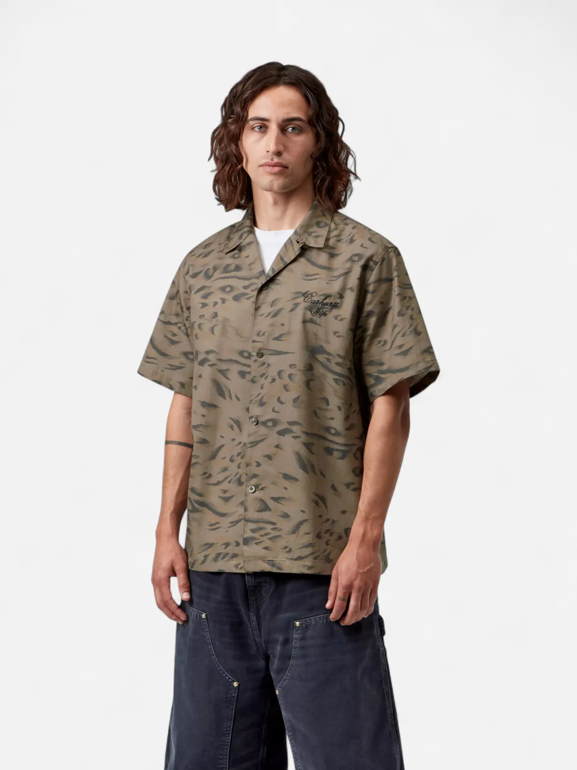 Carhartt miesten lyhythihainen kauluspaita Travon, vihreä kuosi