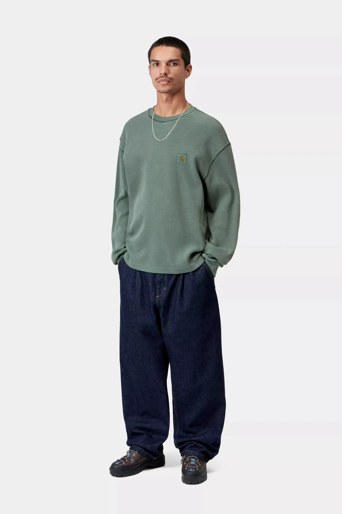 Carhartt miesten pitkähihainen paita Vista Waffle, vihreä