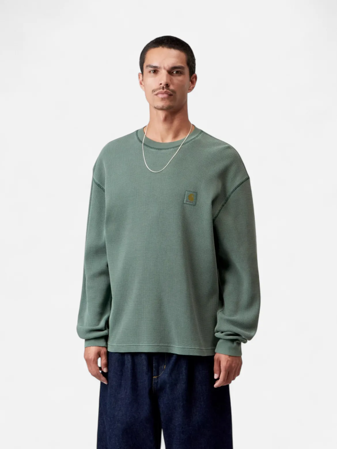 Carhartt miesten pitkähihainen paita Vista Waffle, vihreä