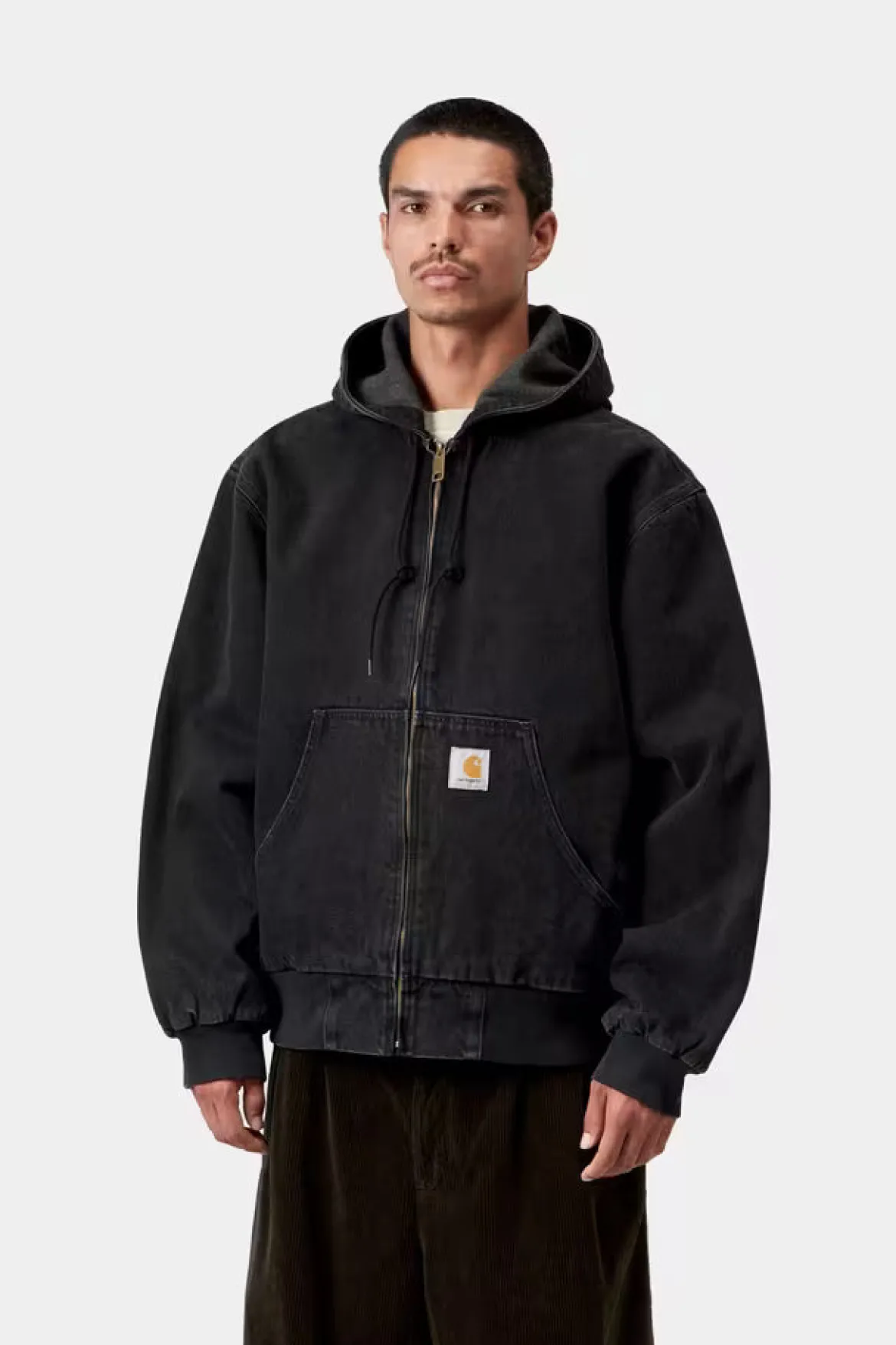 Carhartt miesten takki OG Active Jacket 'Smith' Denim WARMLINED, musta
