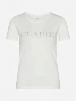 Claire naisten T-paita Allison Logo, valkoinen