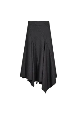 Co’Couture naisten hame EloraCC Check Asym Skirt, harmaa ruutu