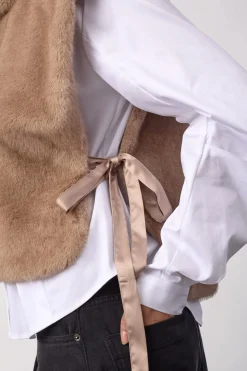 Co’Couture naisten liivi Feracc Faux Collar, hiekka