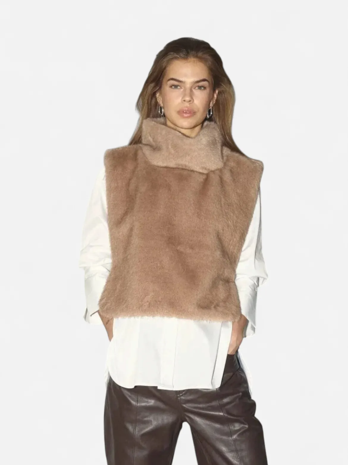 Co’Couture naisten liivi Feracc Faux Collar, hiekka