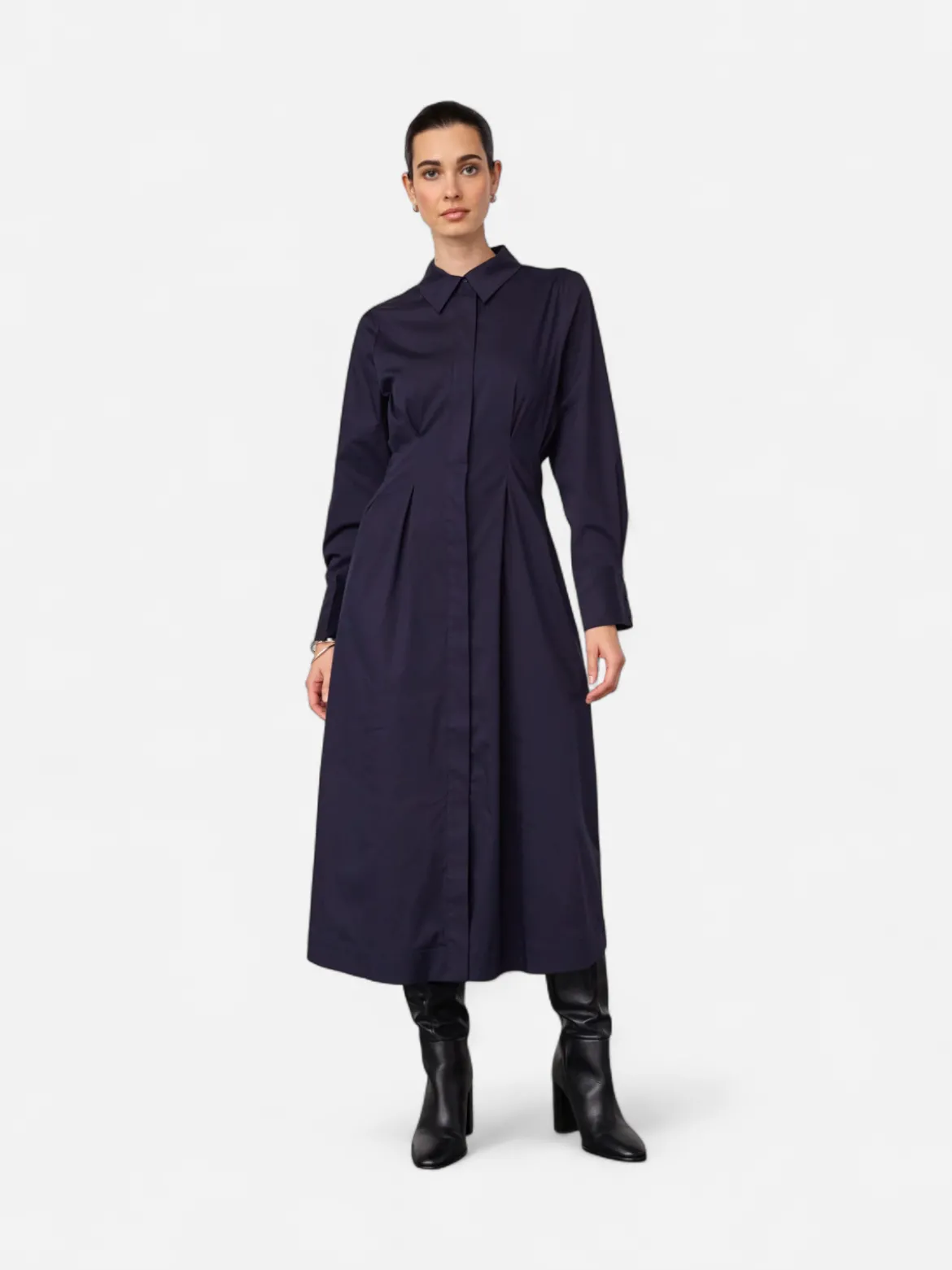 Co’Couture naisten paitamekko SannaCC Shirt Long Dress, tummansininen