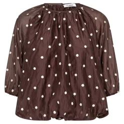 Co’Couture naisten pusero Dita Dot Balloon Blouse, ruskea kuosillinen