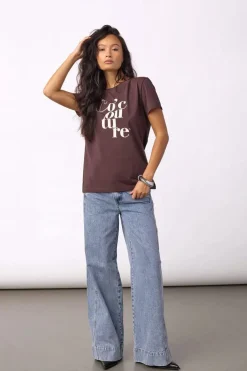 Co’Couture naisten T-paita Co’Couture Tee, tummanruskea