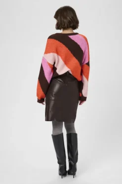 Culture naisten hame CUberta Leather Skirt, Coffee bean