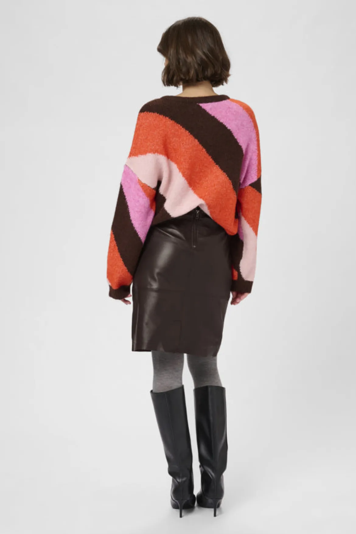 Culture naisten hame CUberta Leather Skirt, Coffee bean