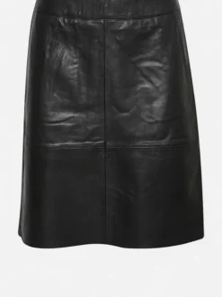 Culture naisten hame Cuberta Leather Skirt, musta