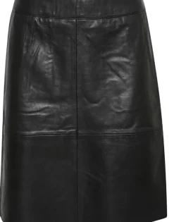 Culture naisten hame Cuberta Leather Skirt, musta