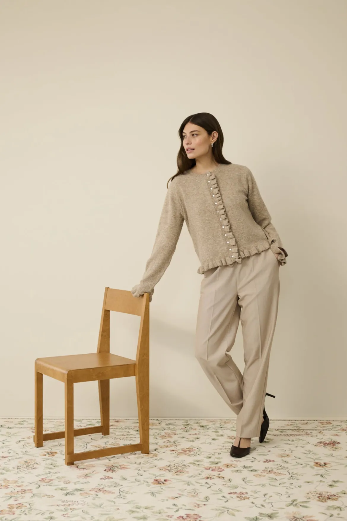 Culture naisten housut CUcollina Pants, Dune Melange