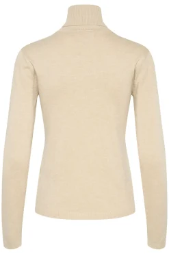 Culture Naisten Poolokauluksellinen Neule, ANNEMARIE ROLLNECK Warm Sand Melange