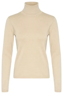 Culture Naisten Poolokauluksellinen Neule, ANNEMARIE ROLLNECK Warm Sand Melange
