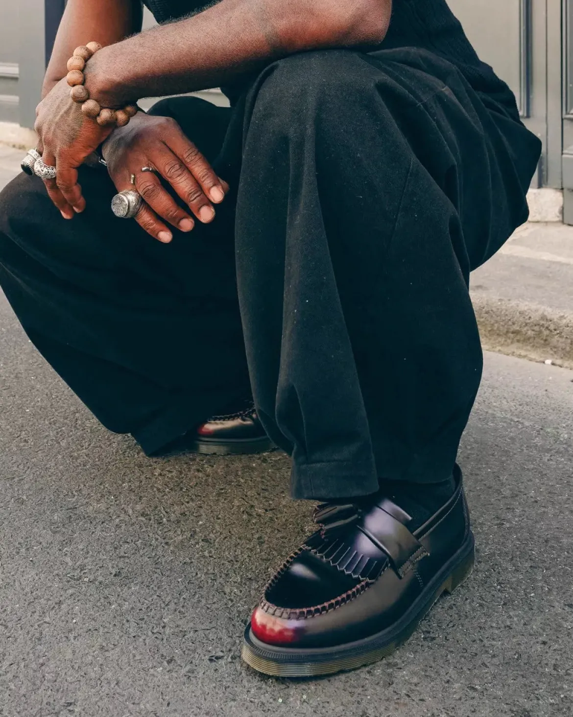 Dr. Martens miesten loaferit Adrian Tassel Loafer Cherry Red Arcadia, viininpunainen