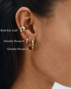 Edblad korvakorut, CHUNKY HOOPS S GOLD 14mm Kullankeltainen