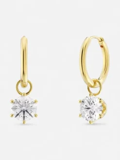 Edblad korvakorut Crown Hoops Gold, Gold pleated