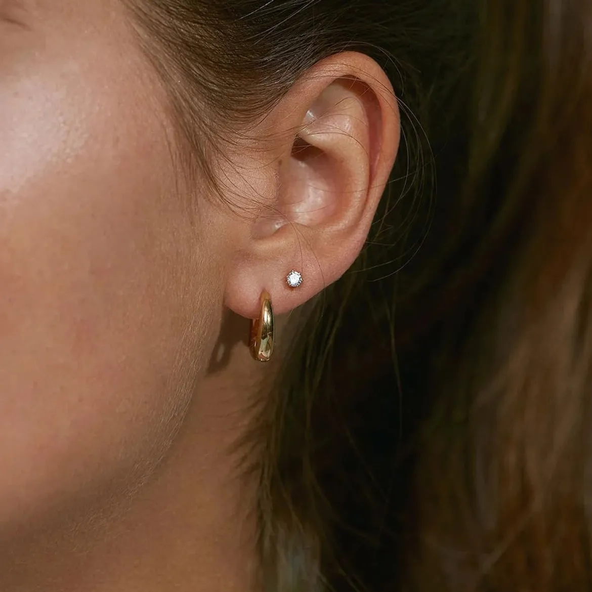Edblad korvakorut Crown Studs Mini Gold, Gold pleated