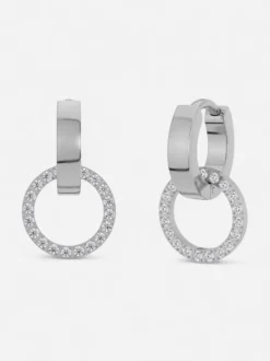 Edblad korvakorut, ETERNAL ORBIT EARRINGS STEEL Hopeanharmaa