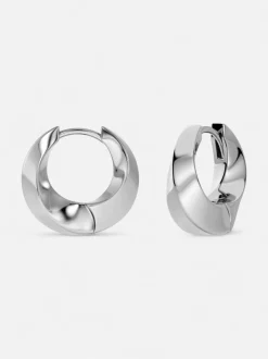 Edblad korvakorut, HELIX HOOPS L STEEL Hopeanharmaa