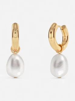 Edblad korvakorut Perla Hoops L Gold, Gold pleated