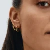 Edblad korvakorut Triple Pair Hoops, Gold pleated