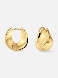 Edblad naisten korvakorut Azura Hoops L, Gold pleated