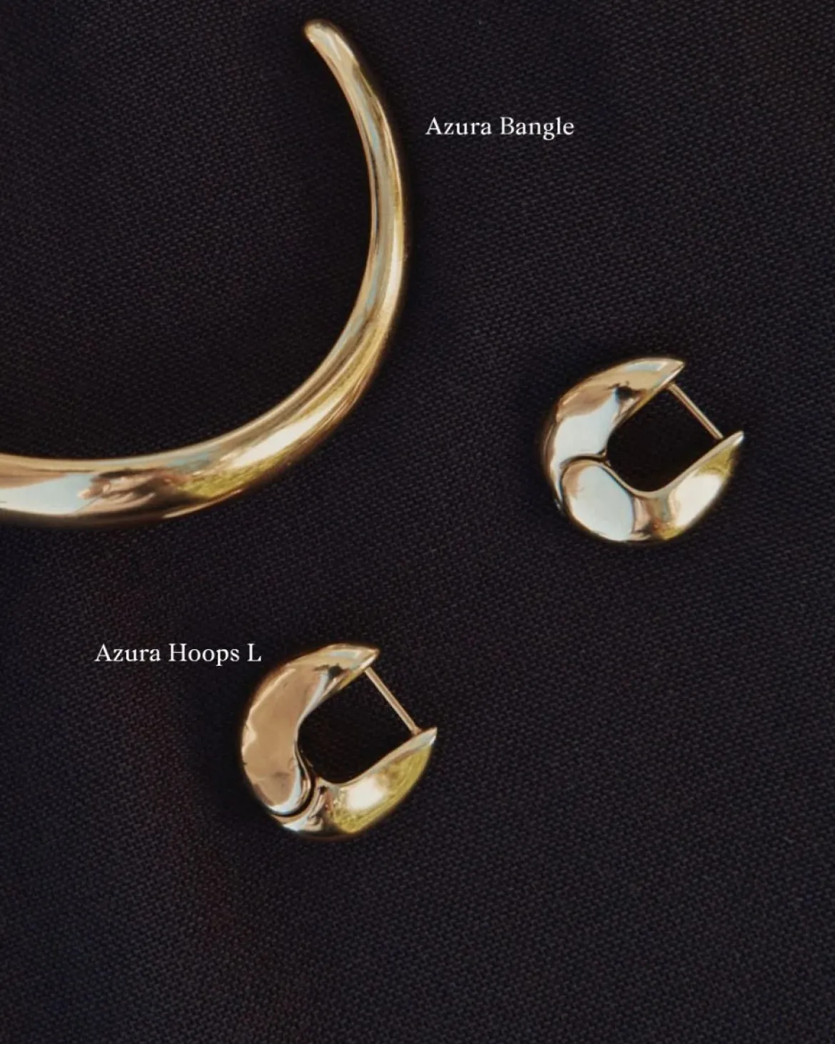 Edblad naisten korvakorut Azura Hoops L, Gold pleated