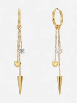 Edblad naisten korvakorut Peak Hoops Multi Heart, Gold