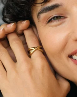 Edblad naisten sormus Alexa Ring L, Gold pleated