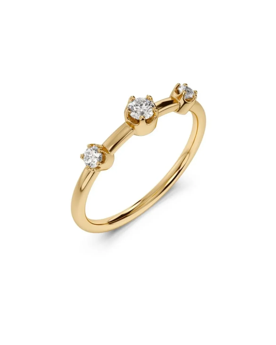 Edblad sormus Teeny Ring Gold, Gold pleated