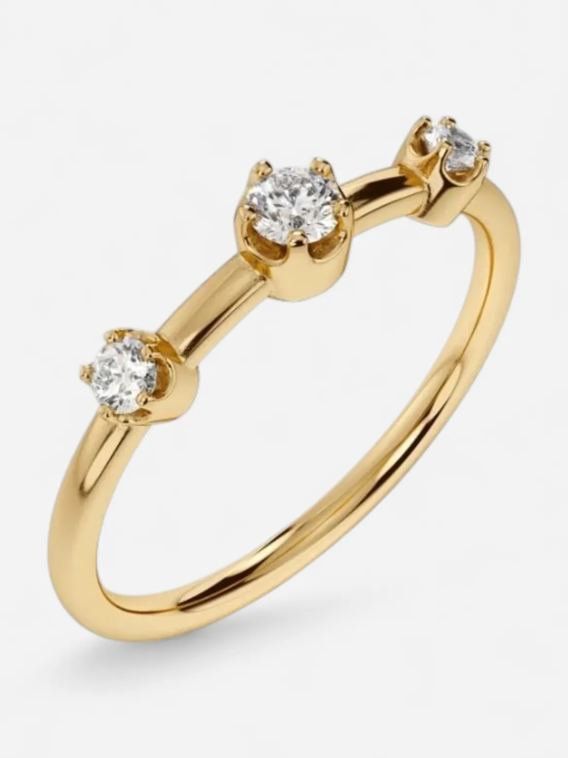 Edblad sormus Teeny Ring Gold, Gold pleated