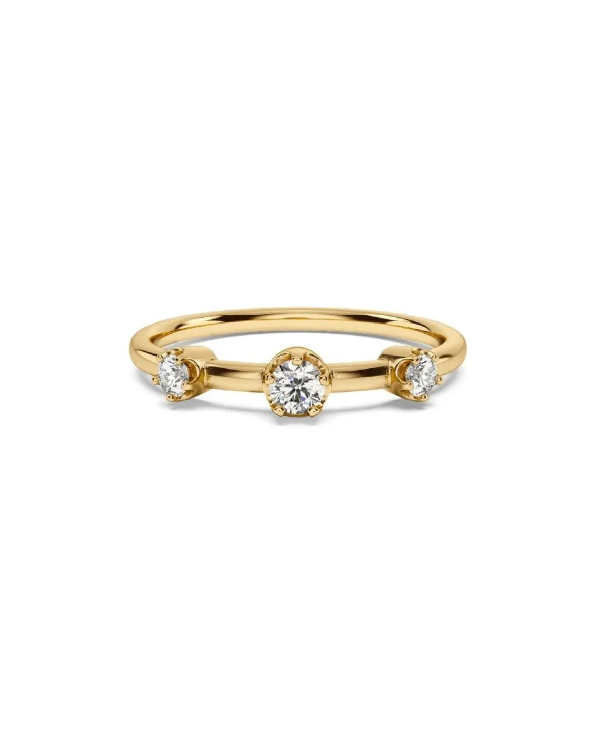 Edblad sormus Teeny Ring Gold, Gold pleated