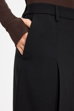 Filippa K naisten hame Pleated Wool Skirt, musta