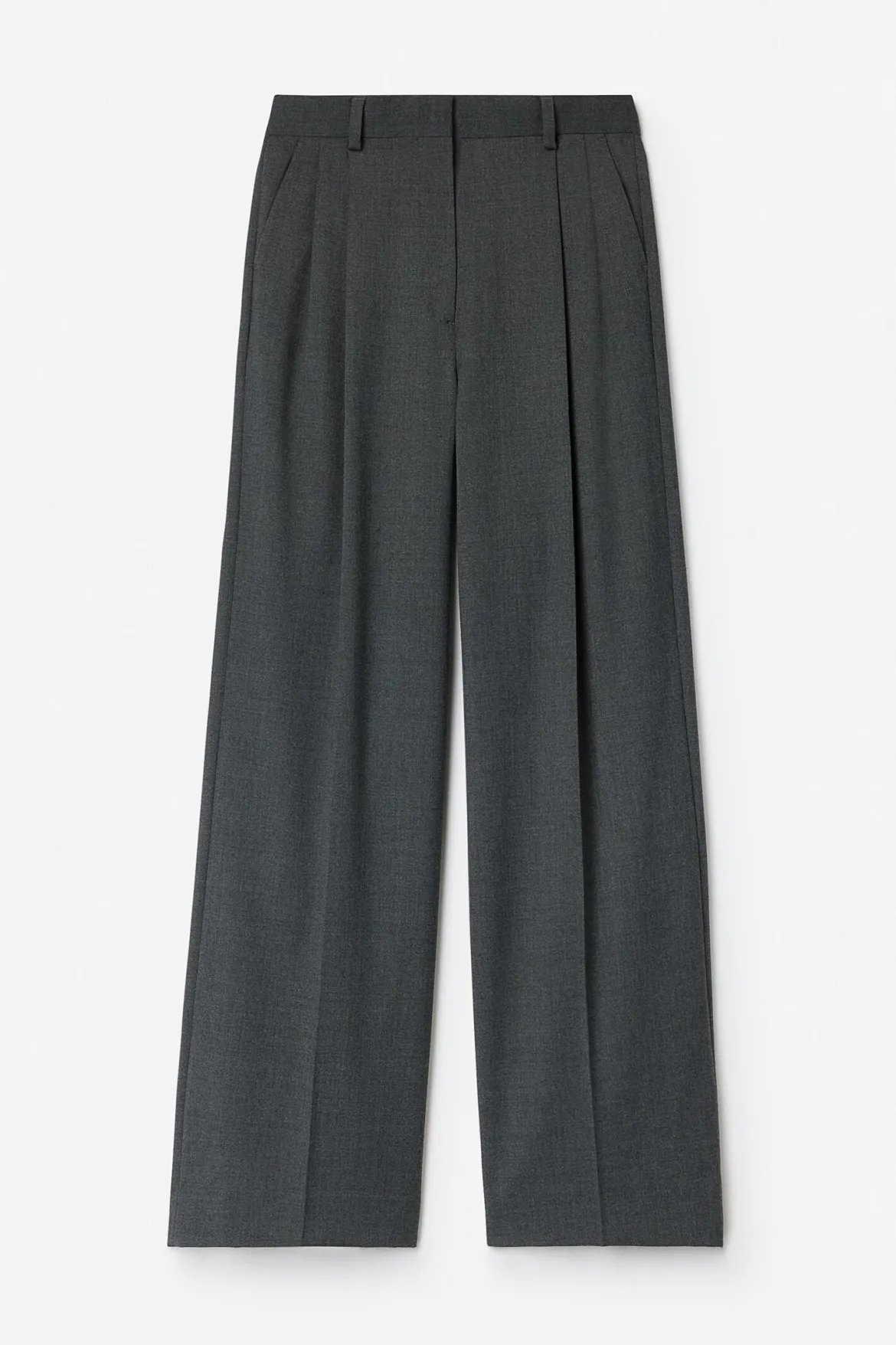 Filippa K naisten housut Darcey Wool Trousers, meleerattu grafiitti