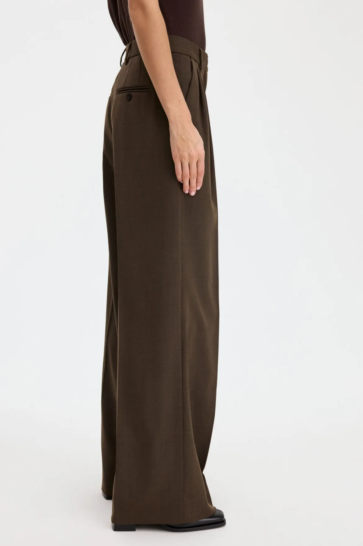 Filippa K naisten housut Darcey Wool Trousers, vaalea beige
