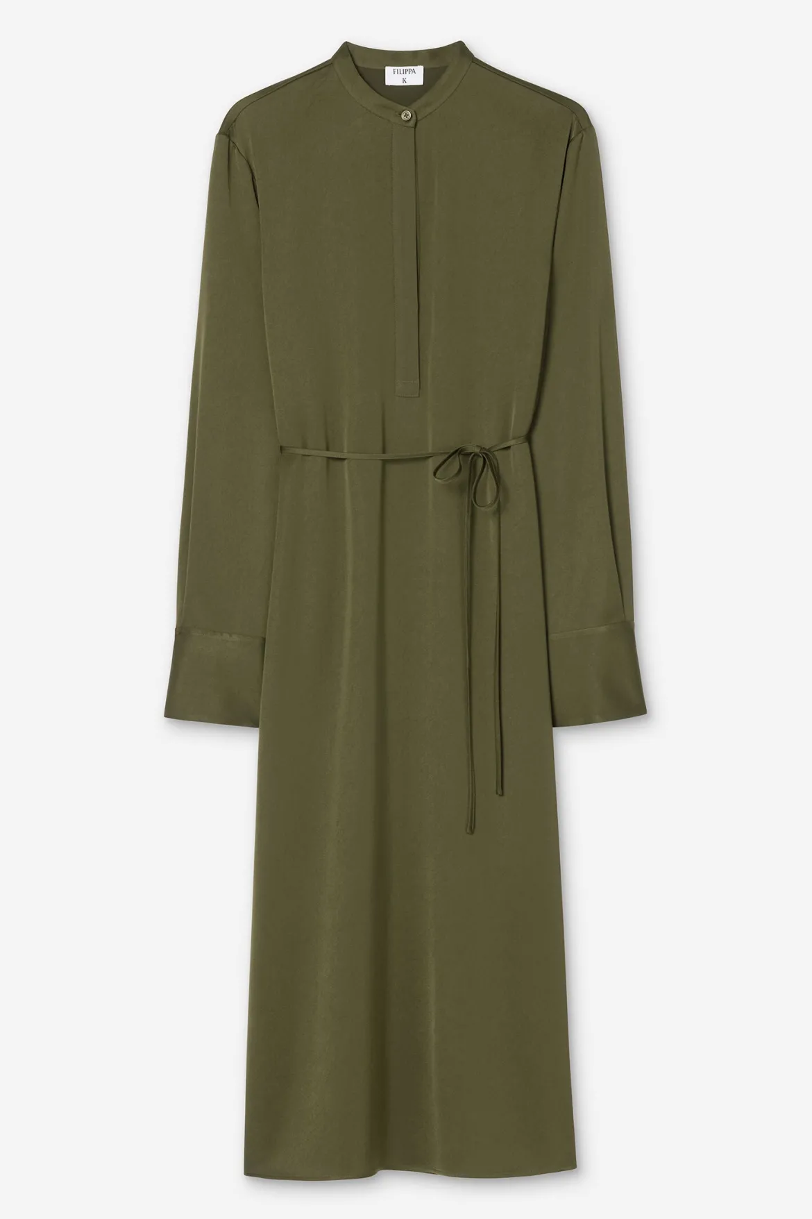 Filippa K naisten mekko Half Placket Dress, tummanvihreä