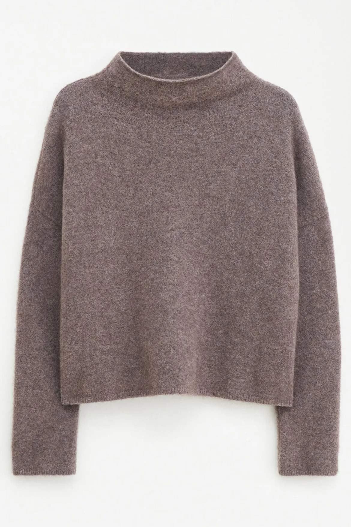 Filippa K naisten neulepusero Mika Yak Funnelneck Sweater, Kaakaonruskea