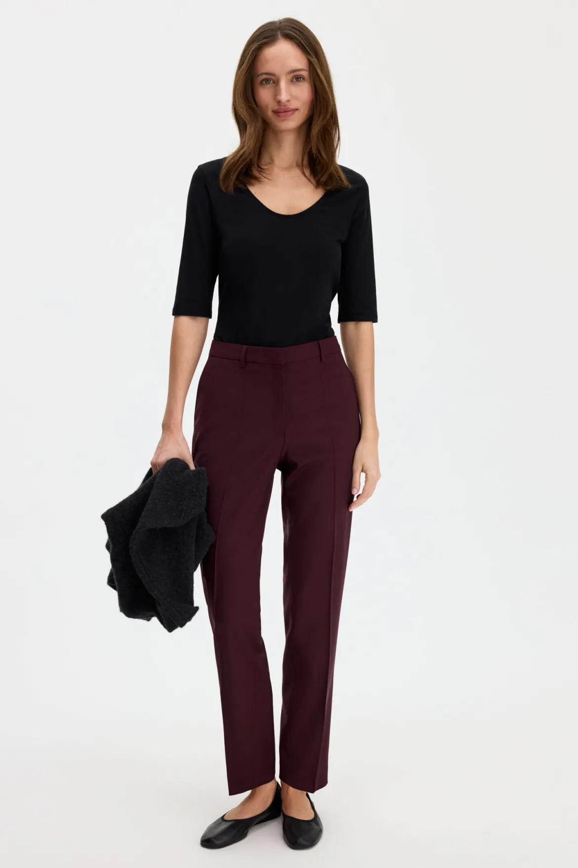 Filippa K naisten paita Cotton Stretch Scoop Neck Top, musta