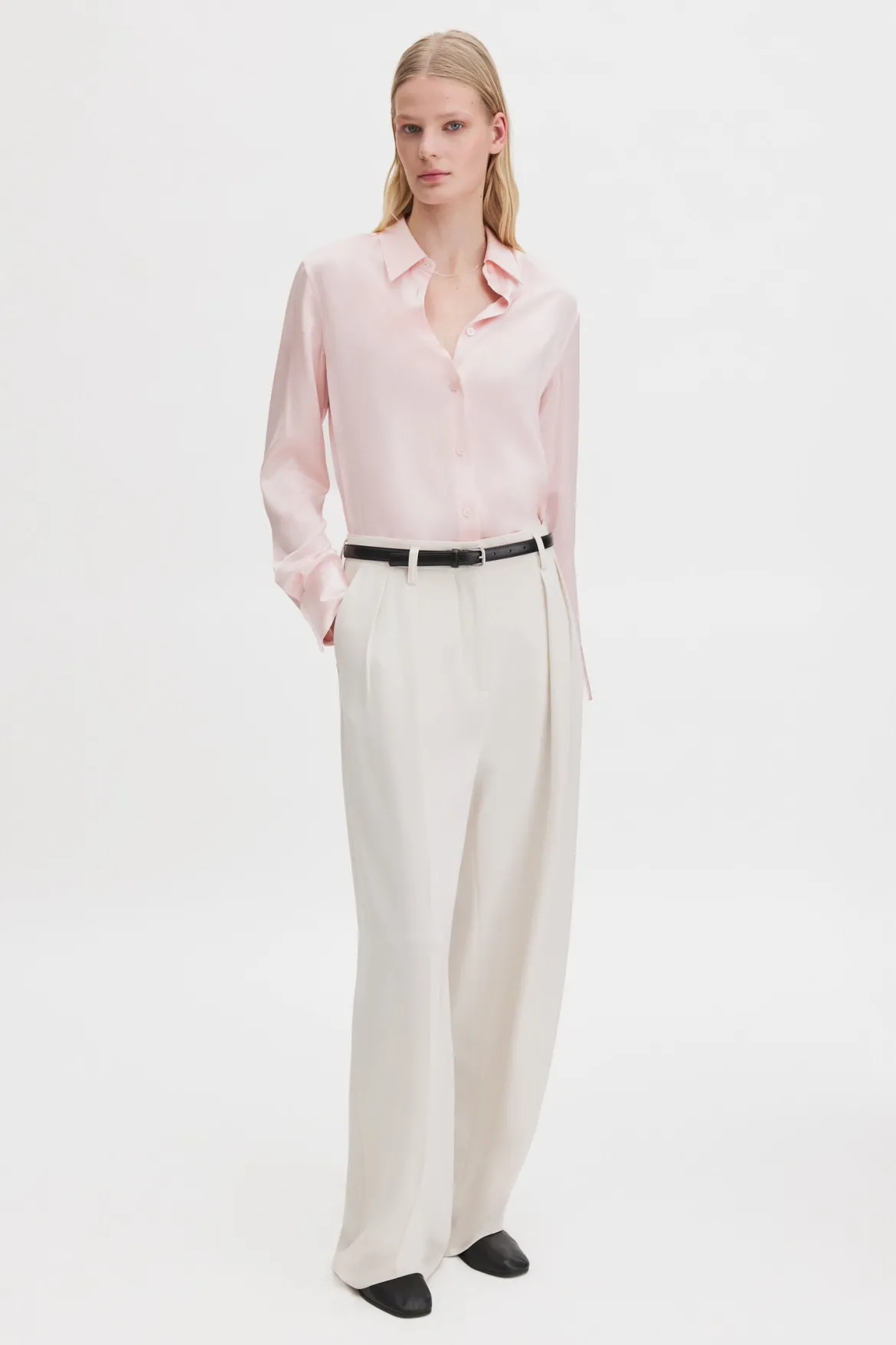 Filippa K naisten paitapusero Silk Shirt, vaaleanpunainen