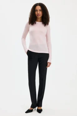 Filippa K naisten pusero Scooped Longsleeve Top, vaaleanpunainen