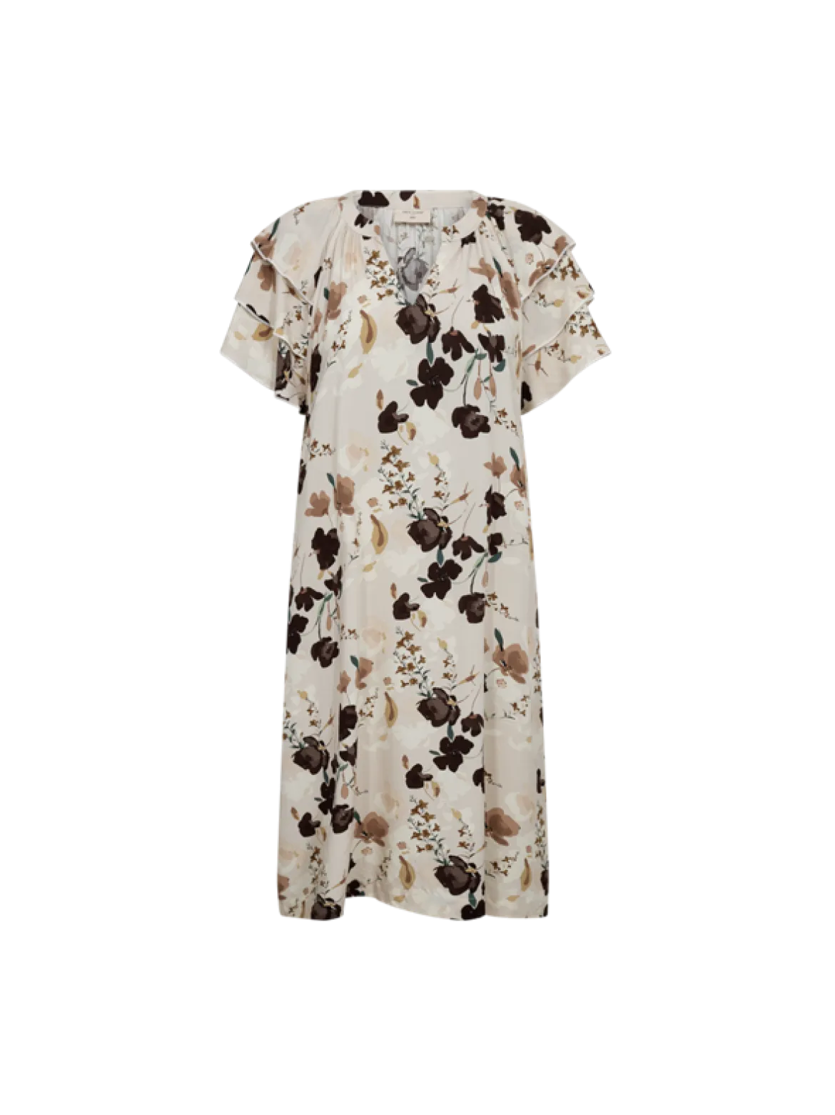 Freequent mekko Adney Dress, Moonbeam w. Coffee Bean
