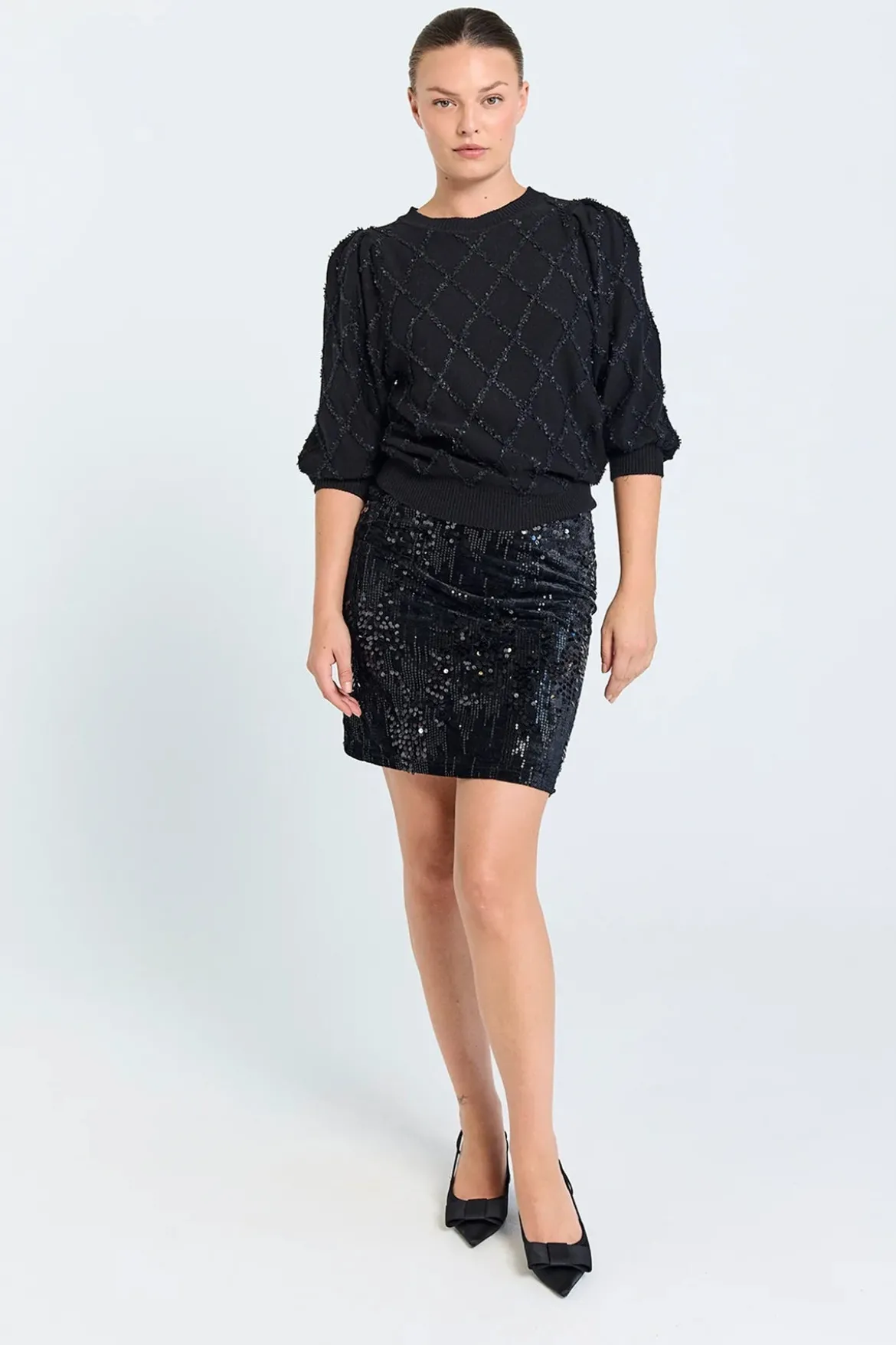 Freequent naisten hame Doffi Skirt, musta