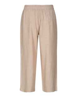 Freequent Naisten housut LA PANT 7/8 LINEN Vaalea Beige
